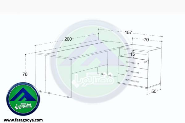 ابعاد استاندارد میز منشی و میز پذیرش